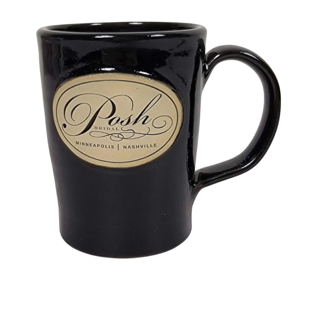 Deneen Pottery Posh Bridal Mug 2016 Brown Cream Hand Thrown USA Coffee Cup